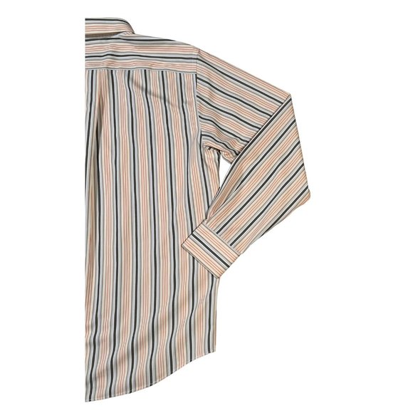 EDDIE BAUER Shirt Men's Long Sleeve Relaxed Fit Striped Button Up Cream Multi M - Picture 10 of 11